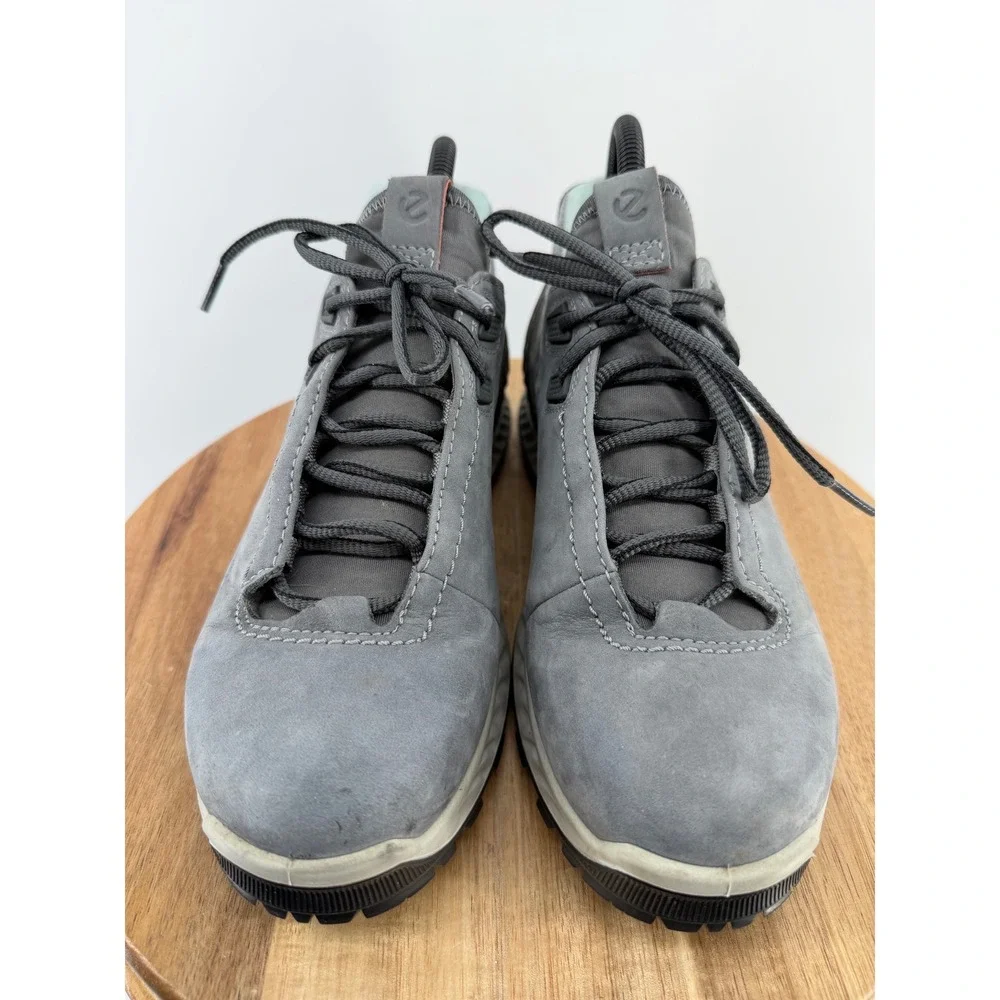 ECCO Exohike Low Gore-Tex Hiking‎ Shows Gray Nubuck Womens 39 US 8-8.5